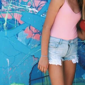 American eagle high rise shortie jean shorts